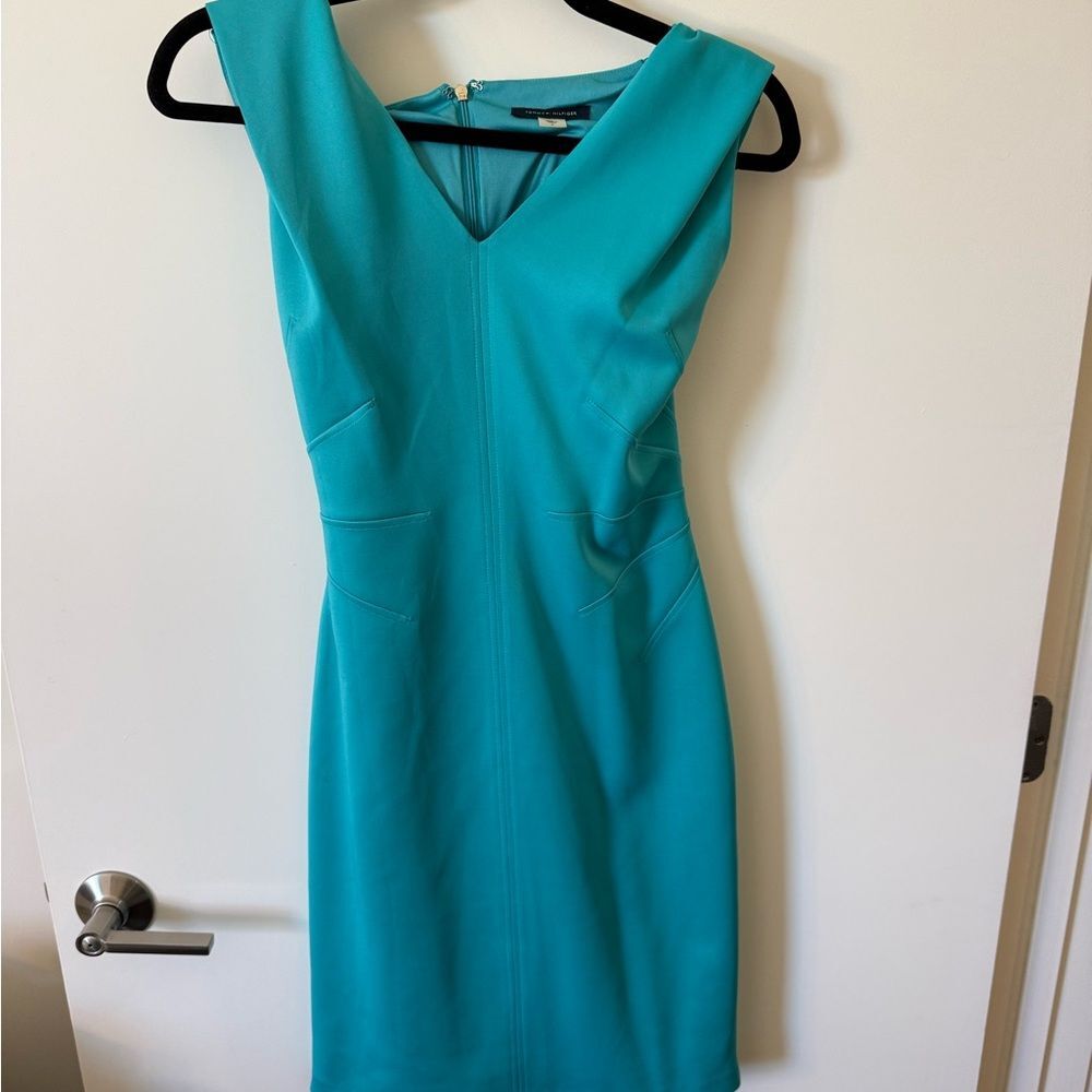 Tommy Hilfiger Teal Sleeveless Midi Dress